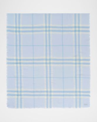 Burberry Wide Check Wool Scarf