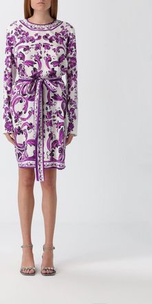Dolce & Gabbana Abito mini Dolce & Gabbana in misto seta con stampa Maioliche