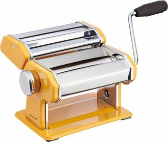 KitchenCraft World Of Flavours Stainless Steel Pasta Maker Machine - Yellow