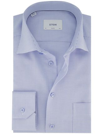 Eton overhemd Eton Classic lichtblauw Classic Fit borstzak