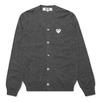 Comme Des Garçons Cardigan White Heart Dark Grey AZ-N062-051-3