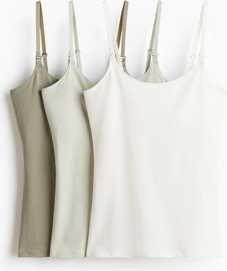 H&M MAMA 3er-Pack Stilltops - Green