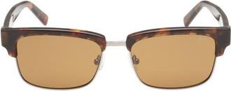 Abercrombie & Fitch 55mm Square Sunglasses in Dark Havana /Brown Lens at Nordstrom