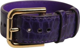 Dolce & Gabbana Armband Riem - Dames - Armbanden - Paars - ONE Size - Leer - Accessoires
