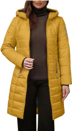 Generic Womens Cotton Coat Winter Warm Hooded Puffer Jacket Soft Long Sleeve Overcoat Outwear Coats Womens Winter Coats Thick Fleece Lined Warm Hooded Parka J