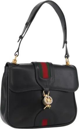 Gucci Sherry Line Shoulder Bag Leather Multicolour Leather Handbag (Pre-Owned)