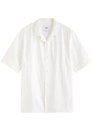 Wax London Didcot Woven Cotton Shirt - Ecru - XL