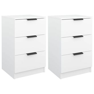 Berkfield Home Bedside Cabinets 2 pcs White 40x36x65 cm | Size: 40 x 36 x 65 cm