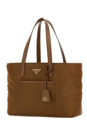 Prada Womens Brown Re-Nylon Shopping Bag Brandy Borse A Mano
