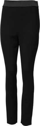 Dolce & Gabbana Womens Black Wool Leggings Stretch Pants 99 Virgin Elastane