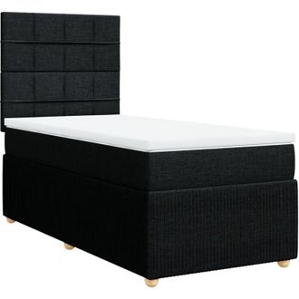 vidaXL Cama Box Spring Con Colch&oacute;n Tela Negro 90x190 Cm Vidaxl