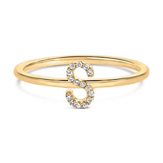 House of Brilliance 10K Gold Diamond Accent Initial A-Z Ring