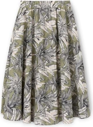 Motivi Rok met Jungleprint - Dames - Midirokken - Veelkleurig - S - Katoen - Rokken