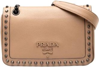 Prada Pre-owned Shoulder Bags, female, Beige, Size: ONE SIZE Pre-owned Vintage Shoulder Bag