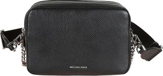 Michael Kors Cross Body Bags, female, Black, Size: ONE SIZE Black Leather Camera Crossbody Bag