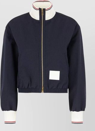 Thom Browne wool jacket high collar striped pattern