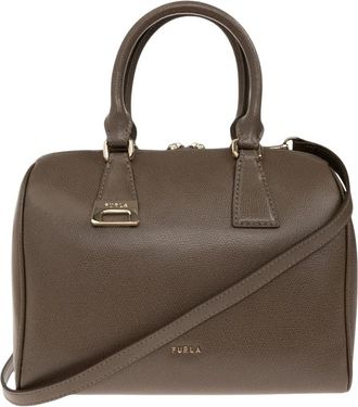 Furla Tassen, Dames, Grijs, ONE Size, Leer, Olivia M Boston Bag