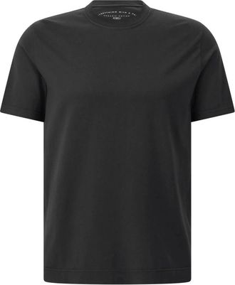 Fedeli Katoenen T-shirt Klassieke Stijl Comfortabel - Heren - T-shirts - Zwart - S - Katoen - Tops