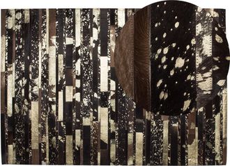 Beliani Alfombra De Piel Genuina De Vaca Marr&oacute;n 160 X 230 Cm Hecha A Mano Artvin