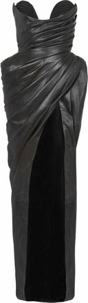 Balmain Strapless Leather Bodycon Jurk - Dames - Avondkleed - Zwart - 2XS - Kleedjes
