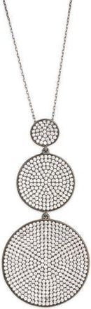 Suzy Levian CZ Graduating Pendant Necklace in Black at Nordstrom Rack