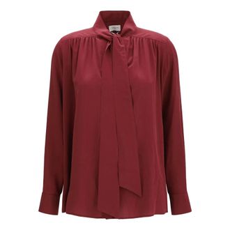 Jacob Cohen Camisa de Seda con Corbata - Blouses & Shirts - Mujer - Rojo - M