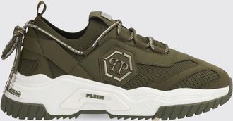 Philipp Plein Sneakers basse in maglia crochet e pelle con logo Hexagon metallico