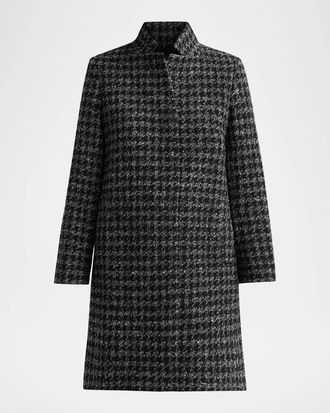 Cinzia Rocca Icons Houndstooth Tweed Coat