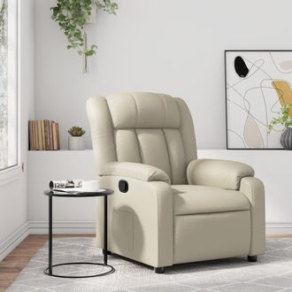 vidaXL Vidaxl - Sill&oacute;n Reclinable De Cuero Sint&eacute;tico Crema