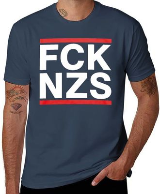 Generic Politik Fuck Nazis FCK NZS,Mens T-Shirt Navy-Style XL