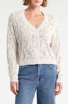 Splendid Beach Shell Button Cardigan in Fawn at Nordstrom Rack, Size X-Small