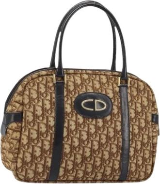 Dior Pre-owned Handbags, female, Brown, Size: ONE SIZE Pre-owned Canvas Hand Bag