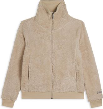 Freddy Felpa in pile sherpa con zip e collo alto