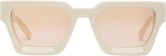 Represent Mannen California UV Beschermende Vierkante Zonnebril (Off White)