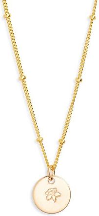 Nashelle Petite Birth Flower Necklace in Gold Fill at Nordstrom, Size 18
