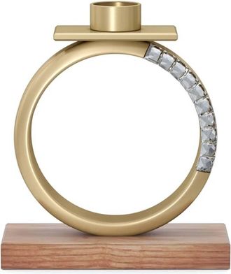 Swarovski Crystal Champagne Gold Tone African Sunset Candle Holder