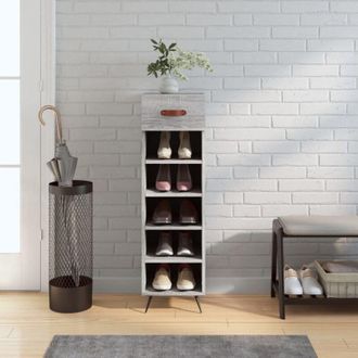 vidaXL Shoe Cabinet Grey Sonoma 30x35x105 cm Engineered Wood Vidaxl