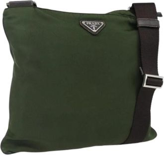 Prada Pre-owned Nylon Cross Body Bag - Dames - Vintage Schoudertas - Groen - ONE Size - Nylon - Vintage
