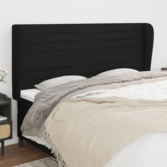 vidaXL Cabecero Con Orejas De Tela Negro 203x23x118/128 Cm Vidaxl