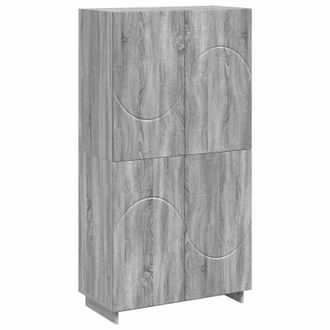 vidaXL Aparador Alto Sonoma Gris 79 X 41 X 151 Cm Madera De Ingenier&iacute;a Vidaxl