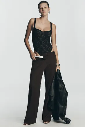 Reformation Gisele Low-Rise Straight-Leg Pants