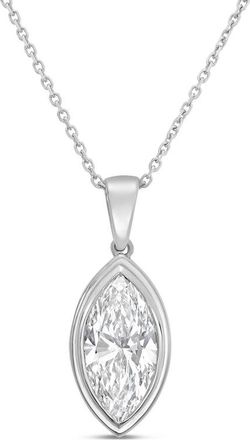 Diana M. Jewels 14kt white gold 9.00 ct lab grown marquise bezel with bail pendant