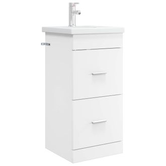 vidaXL Vanidad De Ba&ntilde;o Con Lavabo Blanco 42 X 40 X 84,5 Cm Vidaxl