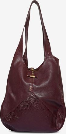Chlo&eacute; Handgefertigte Ledertasche aus genarbtem Leder Balloon