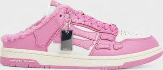 Amiri Mens Wmns Skel Top Low Mule Shearling Pink - Size UK 4