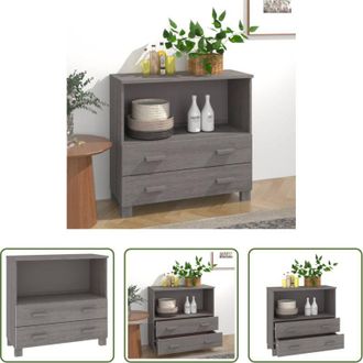 vidaXL Credenza con cassetti - Credenza HAMAR Grigio Chiaro 85x35x80 cm Legno Massello di Pino