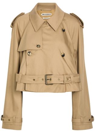 J.W.Anderson Belted Cropped Cotton Trench Coat - Beige - 10 (UK10 / S)