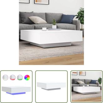 vidaXL Luci led rgb - Tavolino da Soggiorno con Luci LED Bianco 100x100x31 cm