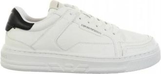 Emporio Armani Leren Sneakers met Eagle op de Achterkant - Dames - Sneakers - Zwart - 36 EU - Leer - Schoenen