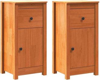 vidaXL Sideboard 2 pcs Wax Brown 39 x 34.5 x 80 cm Solid Pine Wood vidaXL